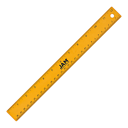 JAM Paper® Non-Skid Stainless-Steel Ruler, 12", Gold