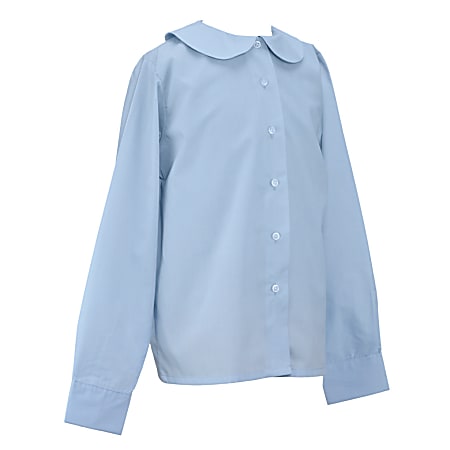 Royal Park Ladies Uniform, Long-Sleeve Peter Pan Collar Dress Shirt, X-Large, Blue