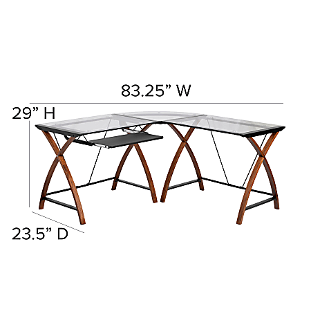 Office depot shop glass l desk