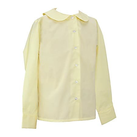 Royal Park Ladies Uniform, Long-Sleeve Peter Pan Collar Dress Shirt, Large, Yellow