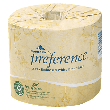 Pacific Blue Select Bathroom Tissue, 95% Recycled, White, 550 Sheets Per Roll, Carton Of 80 Rolls