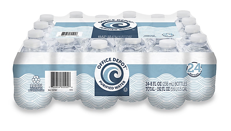 Office Depot® Brand Purified Water, 8 Oz, Case Of 24 Bottles