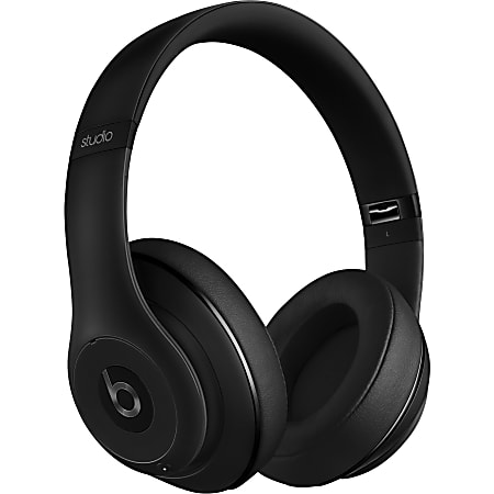 Beats by Dr. Dre Studio Wireless Over-Ear Headphones - Matte Black - Stereo - Wired/Wireless - Bluetooth - 30 ft - 20 Hz - 20 kHz - Over-the-head - Binaural - Circumaural - Noise Canceling - Matte Black