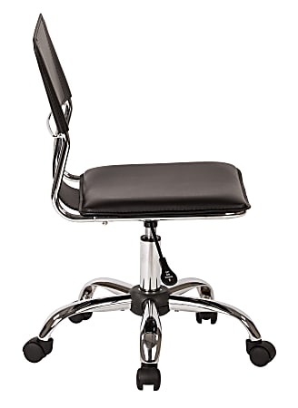 Ave Six Carina Vinyl Mid-Back Task Chair, Black/Silver