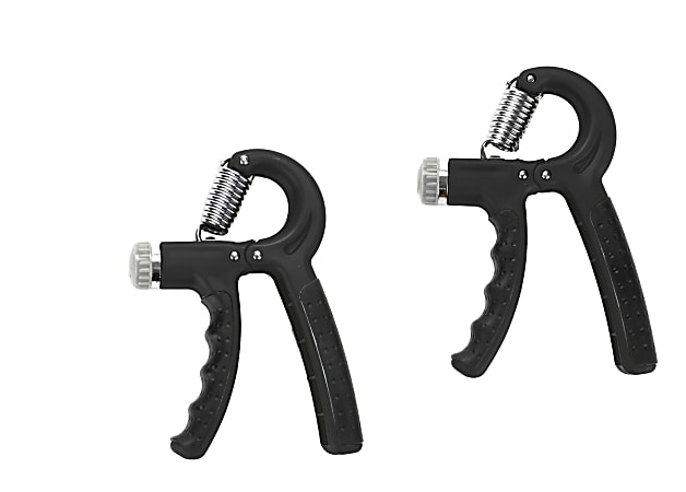 Mind Reader Hand Grip Strengtheners, 6"H x 3-3/4"W x 1"D, Black, Pack Of 2 Grip Strengtheners