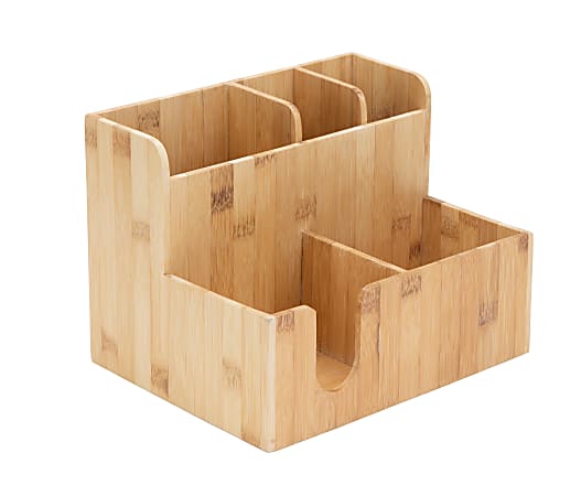 Mind Reader 5-Section Bamboo Condiment Station, Brown