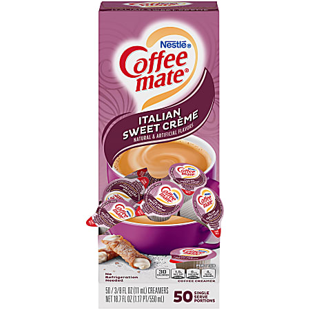 Nestlé® Coffee-mate® Liquid Creamer, Italian Sweet Crème Flavor, 0.375 Oz Single Serve x 50