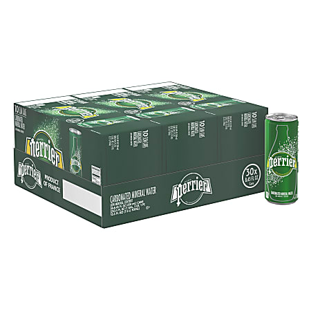 Perrier® Sparkling Natural Mineral Water, 8.45 Oz, Case of 30 Cans