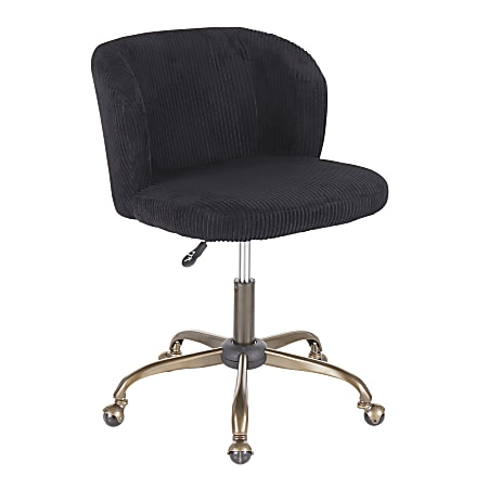LumiSource Fran Corduroy Task Chair, Antique/Black
