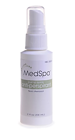 Medline MedSpa Pump Spray Unscented Antiperspirants/Deodorants, 2 Fl Oz, Pack Of 48