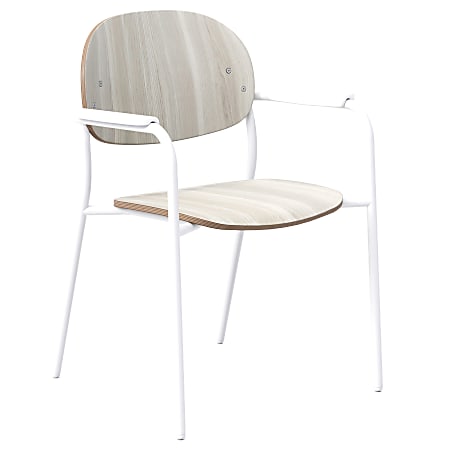 KFI Studios Tioga Guest Chair With Arms, Ash/White
