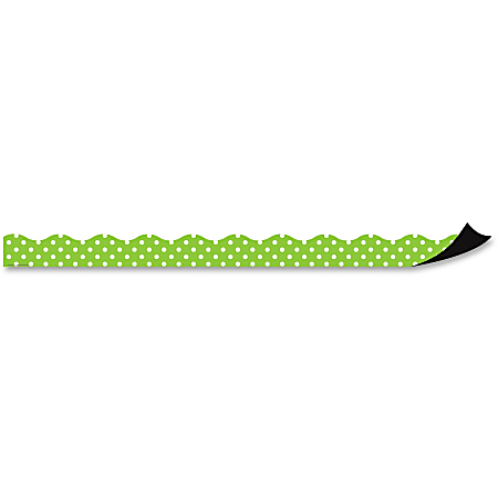 Teacher Created Resources Lime/Polka Dots Magnet Border - Learning Theme/Subject - 12 (Border) Shape - Magnetic - Polka Dots - Durable - 1.50" Height x 24" Width - Lime Green - 12 / Pack