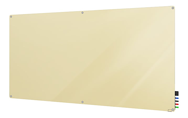Ghent Harmony Magnetic Glass Unframed Dry-Erase Whiteboard, 48" x 96", Beige