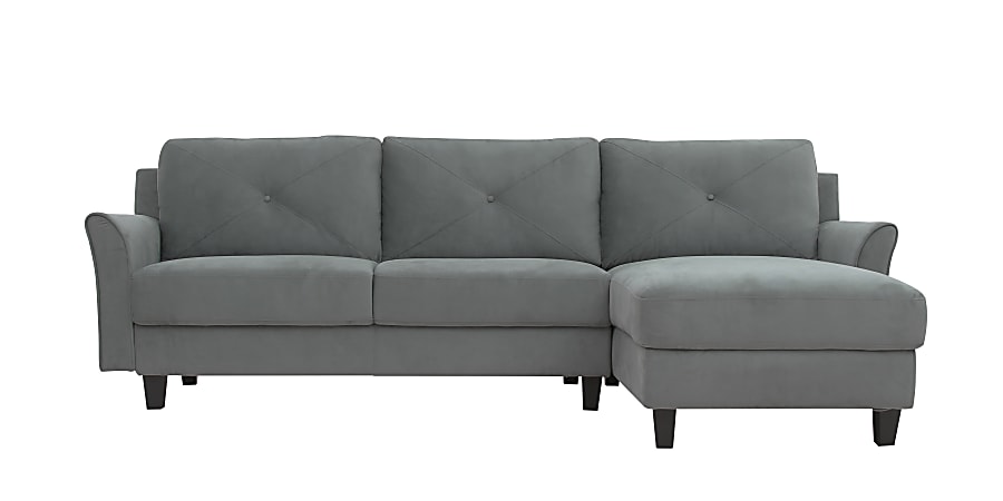 Lifestyle Solutions Hanson Sectional Sofa with Curved Arms, Dark Gray
