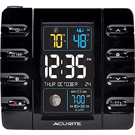 AcuRite Intelli-Time Projection Clock with Outdoor Temperature and USB Charger - Digital - CaseTime Projector, Temperature