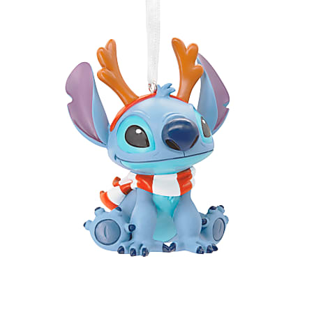 Hallmark Resin Christmas Ornament, 2-3/4” x 2-1/4” x 1-3/4”, Disney Stitch Reindeer