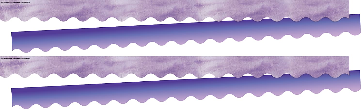 Barker Creek Double-Sided Scalloped-Edge Border Strips, Purple Tie-Dye/Ombré, 2-1/4" x 36", Set Of 26 Strips