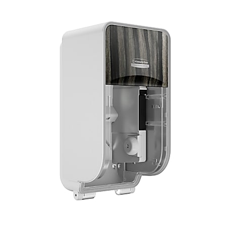Kimberly-Clark Professional ICON Coreless Standard 2-Roll Toilet Paper Dispenser With Faceplate, Vertical, Ebony Wood Grain