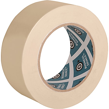 Business Source Utility-purpose Masking Tape - 60 yd Length x 2" Width - 3" Core - Crepe Paper Backing - 1 / Roll - Tan