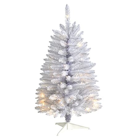Nearly Natural Slim Artificial Christmas Tree, 3', White