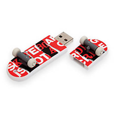 Action Sport Drives/Skateboarding Is Not A Crime "Torn" SkateDrive USB Flash Drive, 8GB