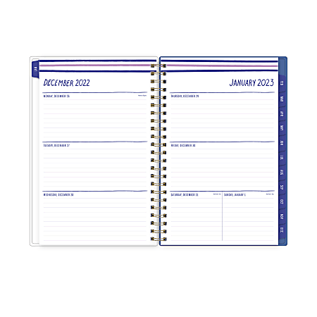 Blue Sky WeeklyMonthly Planning Calendar 5 x 8 Tulips January To