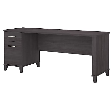 Bush Furniture Somerset 72"W Office Desk With Drawers, Storm Gray, Standard Delivery