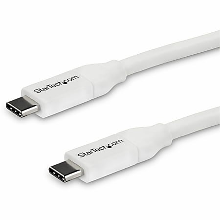StarTech.com 4m 13 ft USB C to USB C Cable w/ 5A PD - M/M - White - USB 2.0 - USB-IF Certified - USB Type C Cable - USB C Charging Cable - USB C PD Cable - Power USB Type-C devices - 4m USB C to USB C Cable - 4 m USB Type C Cable
