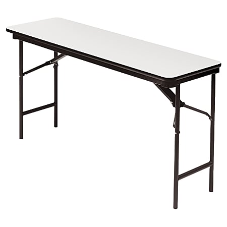 Iceberg Premium Folding Table, Rectangular, 60"W x 18"D, Gray/Charcoal