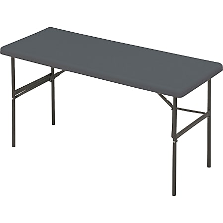 Iceberg IndestrucTable TOO™ 1200-Series Folding Table, 60"W x 24"D, Charcoal Gray