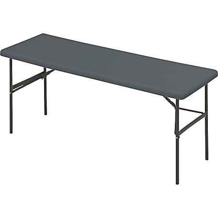 Iceberg IndestrucTable TOO™ 1200-Series Folding Table, 72"W x 24"D, Charcoal Gray