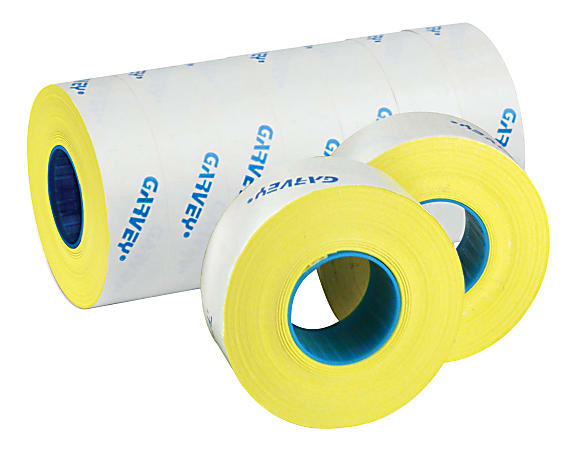Garvey Price Marking Labels, Fluorescent Yellow, 1,200 Labels Per Roll, Pack Of 9 Rolls