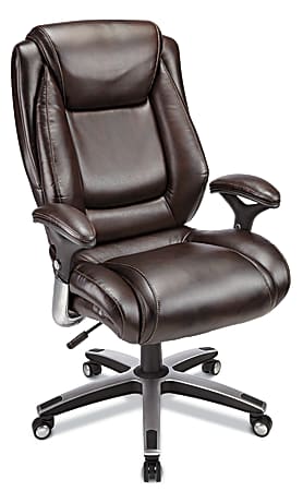 Realspace® Endsleigh Big And Tall Executive Bonded Leather Chair, Chrome/Espresso