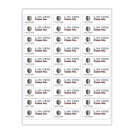 Custom Printed 3-Color Laser Sheet Labels And Stickers, 1" x 2-5/8" Rectangle, 30 Labels Per Sheet, Box Of 100 Sheets