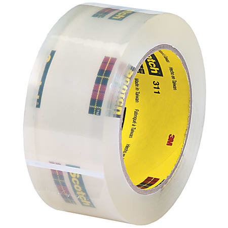 Scotch® 311 Carton Sealing Tape, 3" Core, 2" x 110 Yd., Clear, Pack Of 6