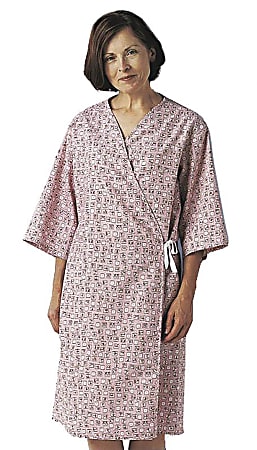 Medline Mammography Gowns, 70", Spring Bouquet, Pack Of 12