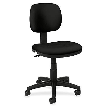 basyx by HON® VL610 Light-Duty Pneumatic Task Chair, 37 1/2"H x 22"W x 22 1/2"D, Black Frame, Black Fabric