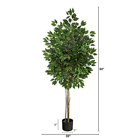 Nearly Natural Ficus 64 H Artificial Plant With Planter 64 H x 20 W x ...