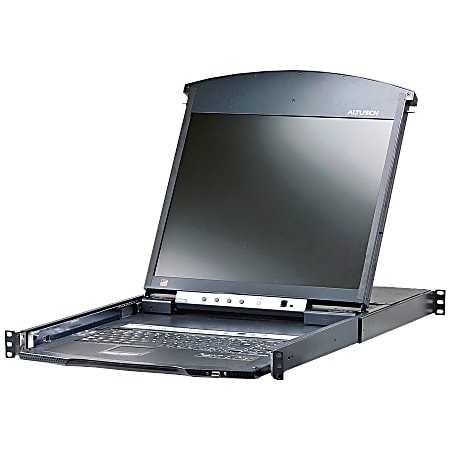 ATEN 8-Port 17in. Dual Rail CAT5 LCD KVM Over the Net-TAA Compliant - 8 Computer(s) - 17" LCD - UXGA - KL1508AIM