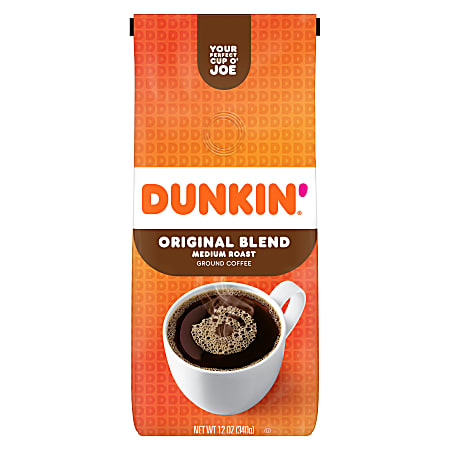 Dunkin' Donuts® Original Blend Ground Coffee, Medium Roast, 12 Oz Per Bag