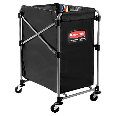 Rubbermaid® Collapsible X-Cart, 4-Bushel, 24"H x 20 5/16"W x 24 1/8"D, Black