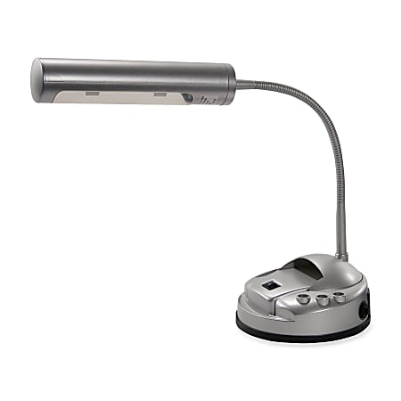 Ledu Organizer Desk Lamp, 15"H, Silver