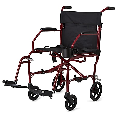 Medline Ultralight Transport Chair, Red