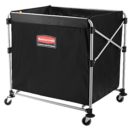 Rubbermaid® Collapsible X-Cart, 8-Bushel, 34 5/8"H x 24 1/8"W x 35 3/4"D, Black