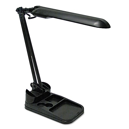 Ledu® Flexible Organizer Compact Fluorescent Desk Lamp, 17"H, Black Shade/Matte Black Base