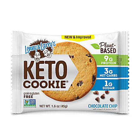 Lenny & Larry's Keto Chocolate Chip Cookies, 1.6 Oz, Pack Of 12 Cookies