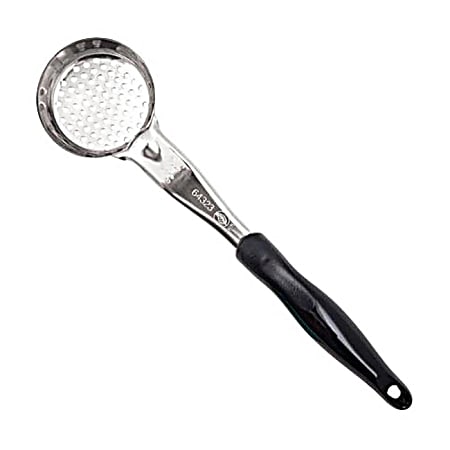 Vollrath Spoodle Perforated Portion Spoon With Antimicrobial Protection, 3 Oz, Black
