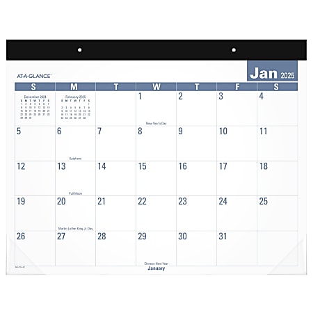 2025 AT-A-GLANCE® Easy-To-Read Monthly Desk Pad, 21-3/4" x 17", Traditional, January 2025 To December 2025, SKLP2432