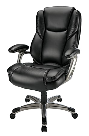Realspace Cressfield Bonded Leather High Back Executive Chair BlackSilver  BIFMA Compliant - Office Depot