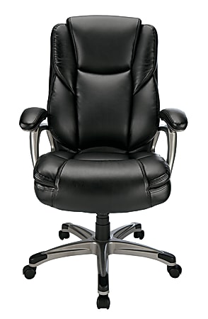 Realspace Cressfield Bonded Leather High Back Executive Chair BlackSilver  BIFMA Compliant - Office Depot